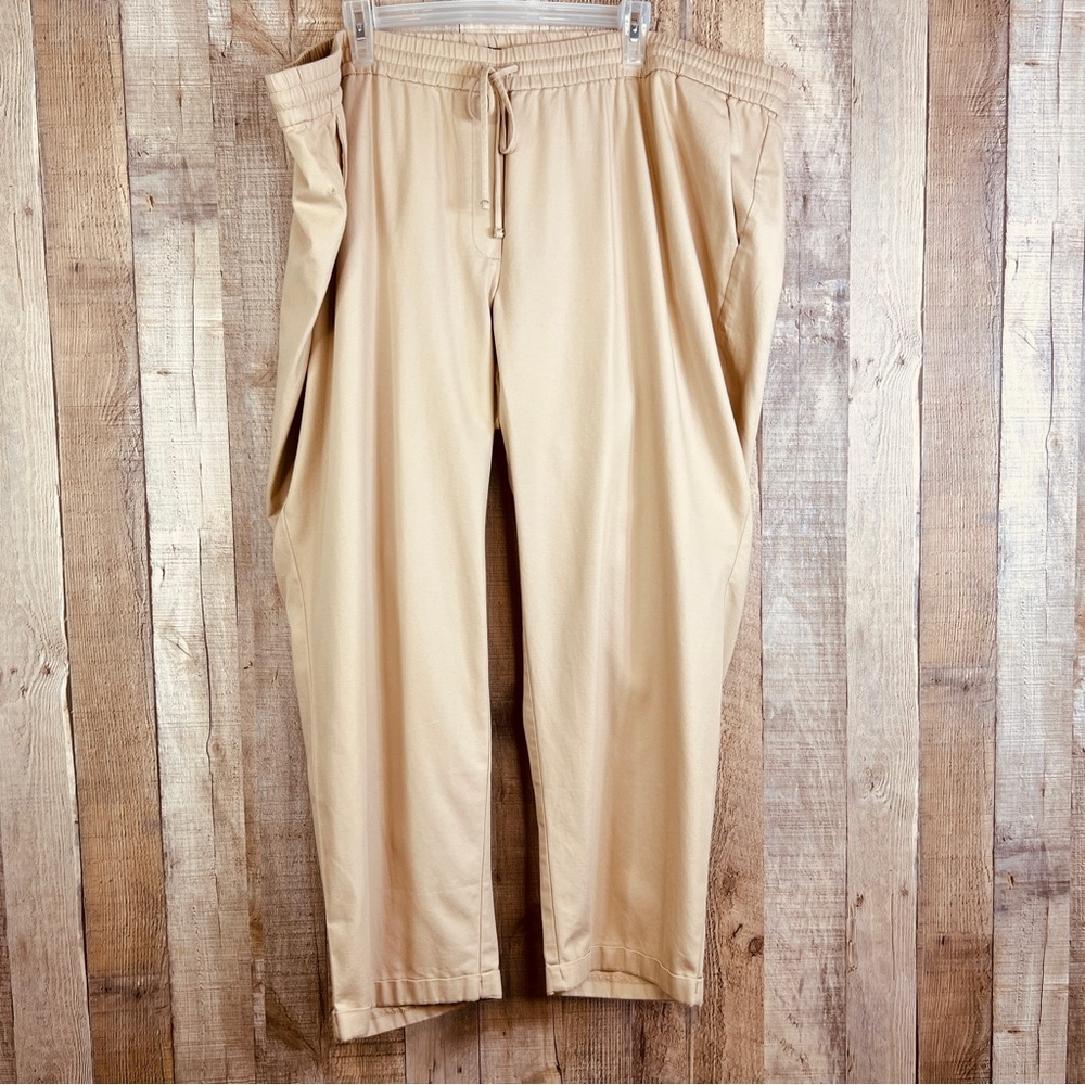 J. Crew Size 24 Cropped Tan Color w/Elasticized Drawstring Waistband w/Pockets